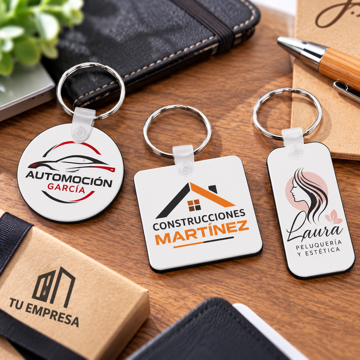 Lote de llaveros MDF personalizados.