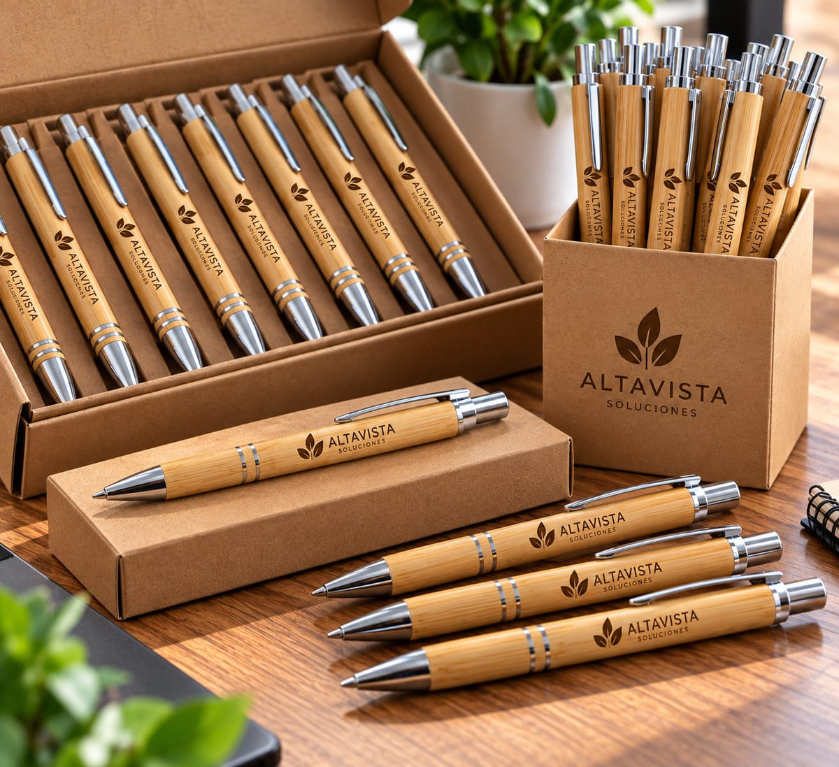 Lote de bolígrafo de bambu personalizado