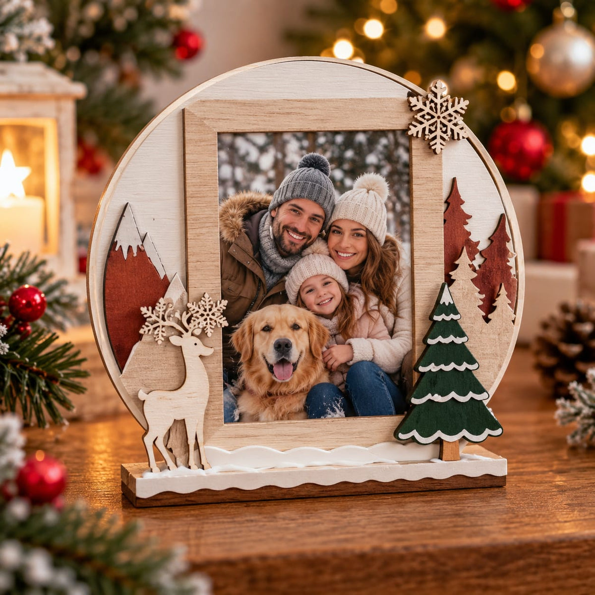 Portafotos navideño personalizado