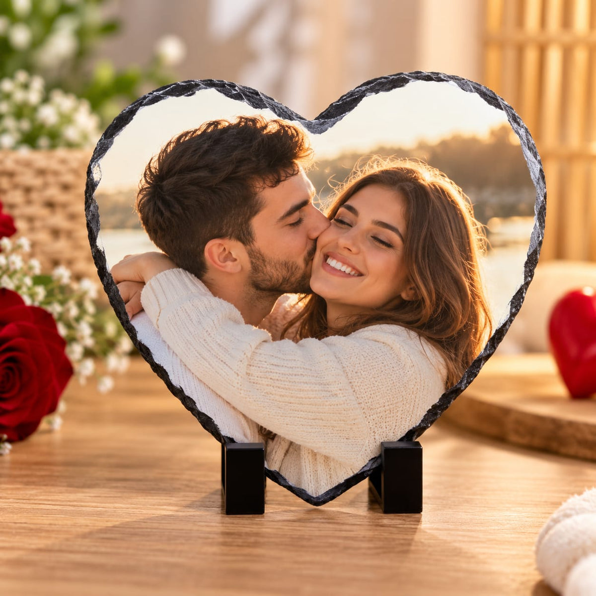Piedra de pizarra corazón personalizada