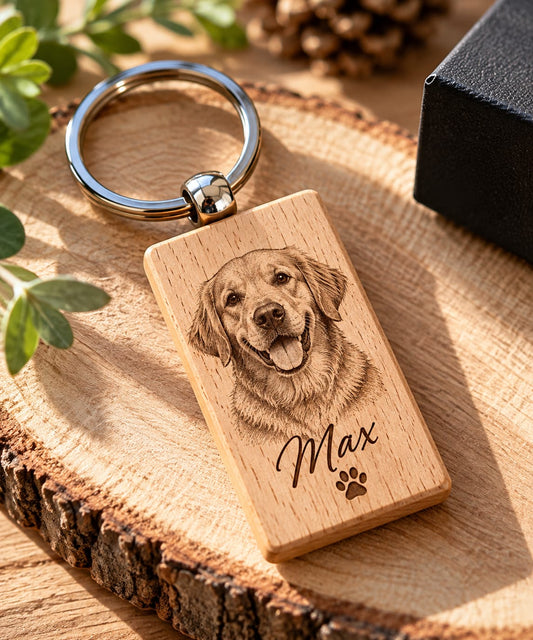 Llaveros de madera personalizados con grabado