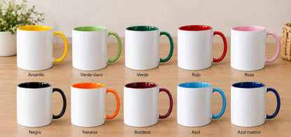 Taza personalizada con asa e interior de color