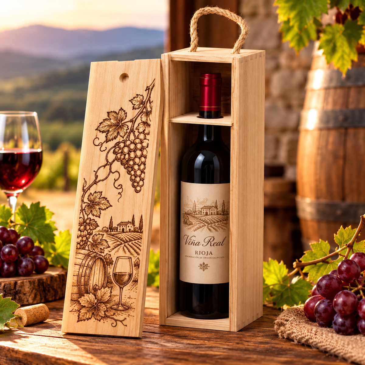 Caja para botella de vino